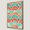 Vibrant Teal and Coral Geometric Canvas Print Poster