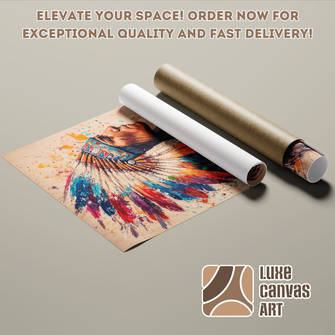 Native American Poster Roll, colorful art print, ready to elevate your space! Order now!