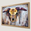 Vibrant Tribal Skull Art Poster for Boho Home Decor