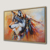 Vibrant Tribal Wolf Art Canvas Print Boho Chic Decor