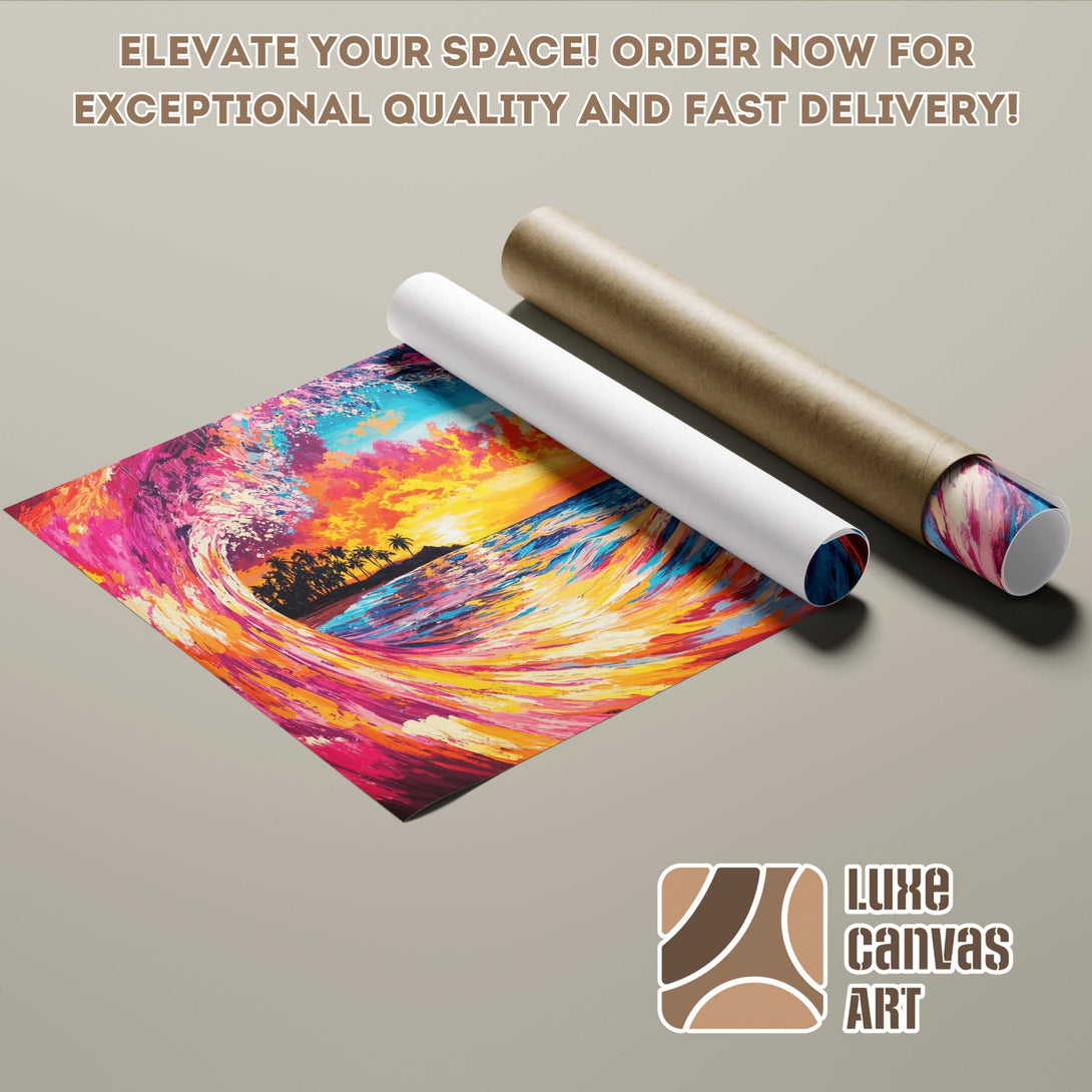 Abstract wave Poster Roll art print, vibrant colors, perfect for your home decor.