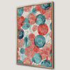 Vibrant Turquoise and Red Circle Canvas Print Artwork