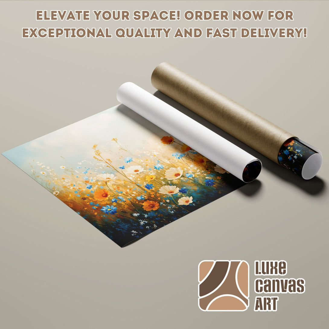Floral Poster Roll art print, vibrant colors, perfect for home decor. Order now!