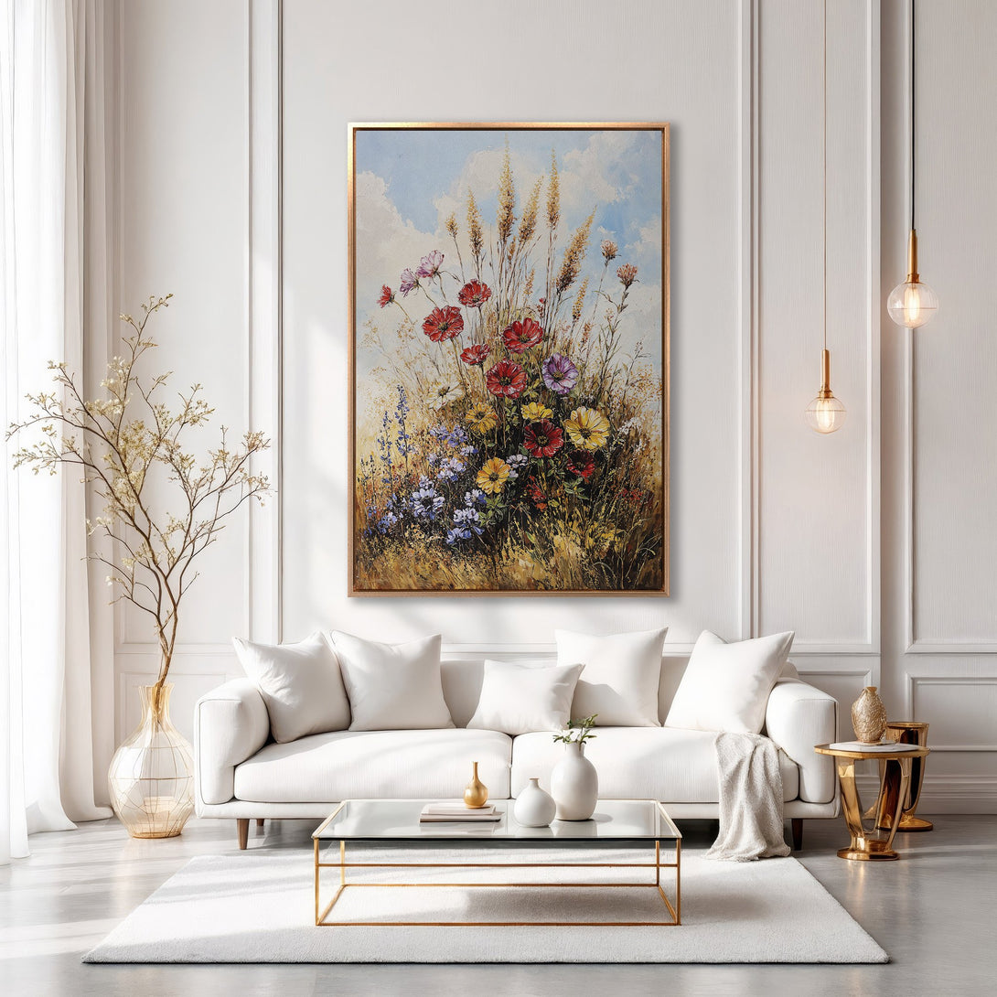 Framed Wall Art: Impressionist floral painting in warm tones. Adds elegance to any living room. Shop our Canvas Print collection for stunning art!