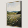 Vibrant Wildflower Field Canvas Print with Serene Countryside