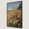 Vibrant Wildflowers and Blue Sky Framed Canvas Print