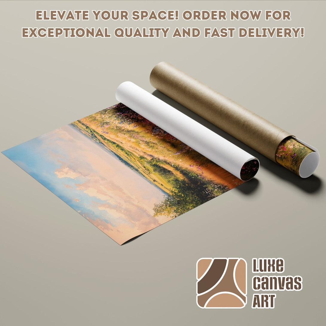 Poster Roll featuring a vibrant landscape painting in warm, earthy tones. Elevate your space with this beautiful art!