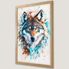 Vibrant Wolf Portrait Art Poster - Modern Wildlife Decor