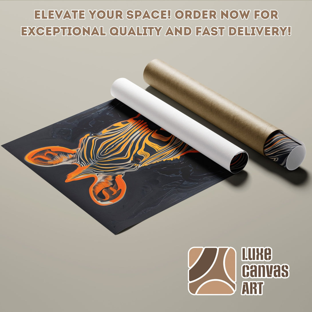 Poster Roll featuring abstract art with orange and black tones. Elevate your space with this unique poster!