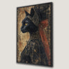 Victorian Black Cat in Gothic Dress Canvas Print