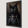 Victorian Black Cat Portrait Art Poster for Gothic Decor