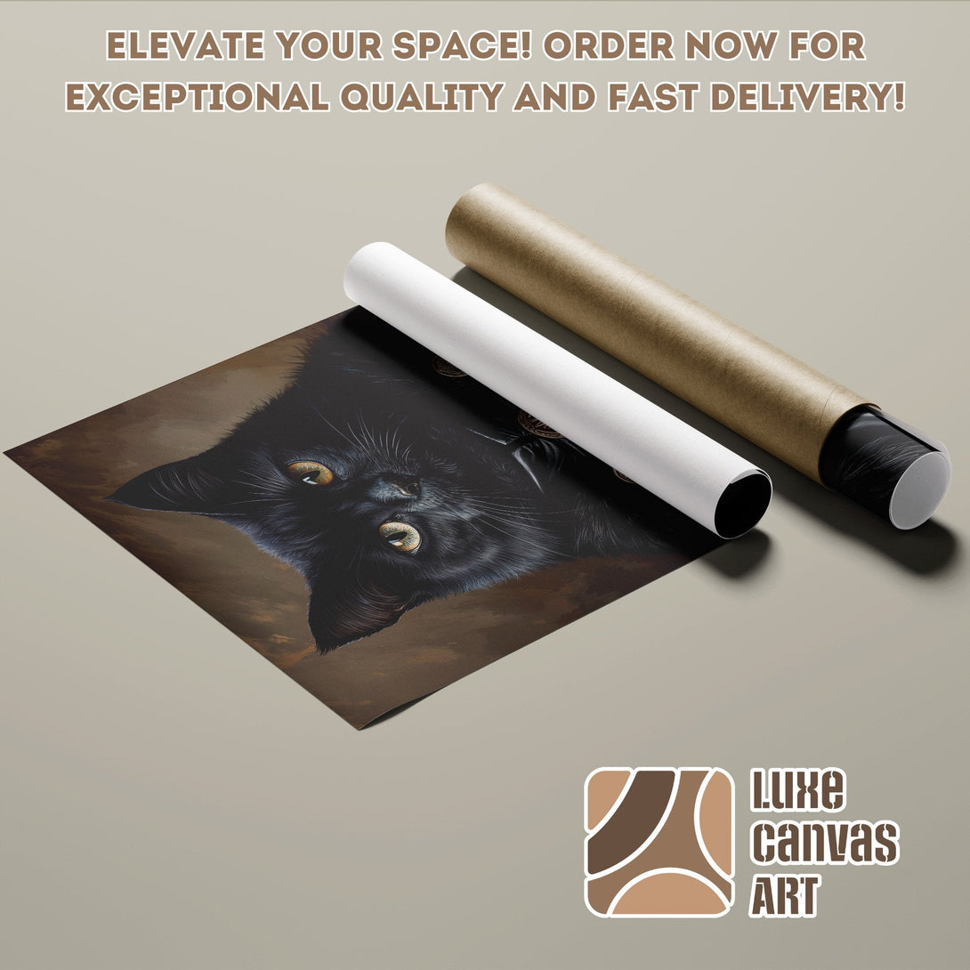 Cat Poster Roll, artistic style in brown tones. Elevate your space with this unique art!