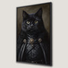 Victorian Black Cat Portrait Framed Canvas Print Gothic Decor