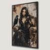 Victorian Lady with Black Raven Canvas Print