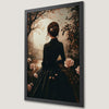 Victorian Woman Art Poster in Floral Garden - Romantic Wall Decor