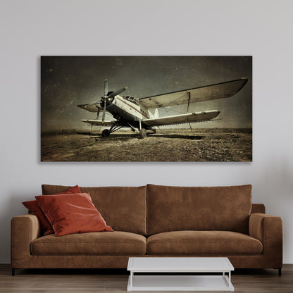 Vintage Airplane Canvas Print Extra Large Wall Art