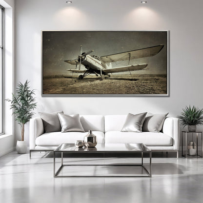 Vintage Airplane Canvas Print Extra Large Wall Art