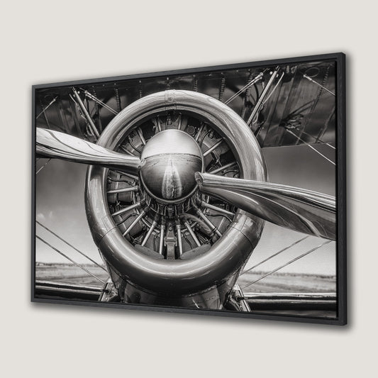 Vintage Airplane Engine Canvas Print Wall Decor