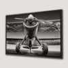 Vintage Airplane on Runway Canvas Print Aviation Decor