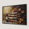 Vintage Autumn Books and Lantern Canvas Print Wall Art