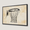 Vintage Basketball Hoop Framed Canvas Print Wall Art