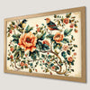 Vintage Birds and Flowers Art Poster for Home Decor