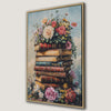 Vintage Book Stack with Flowers Canvas Print for Libraries