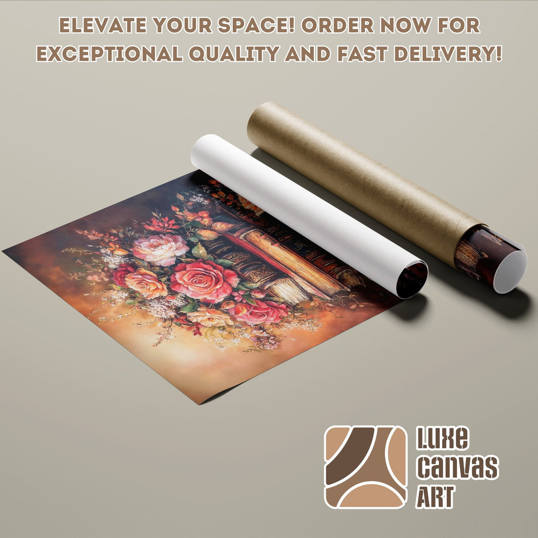 Poster Roll featuring a floral still life in warm tones. Elevate your space with this beautiful art!