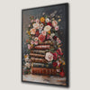 Vintage Books and Flower Bouquet Canvas Print Wall Art