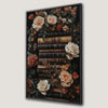 Vintage Books and Flowers Canvas Print Dark Floral Decor