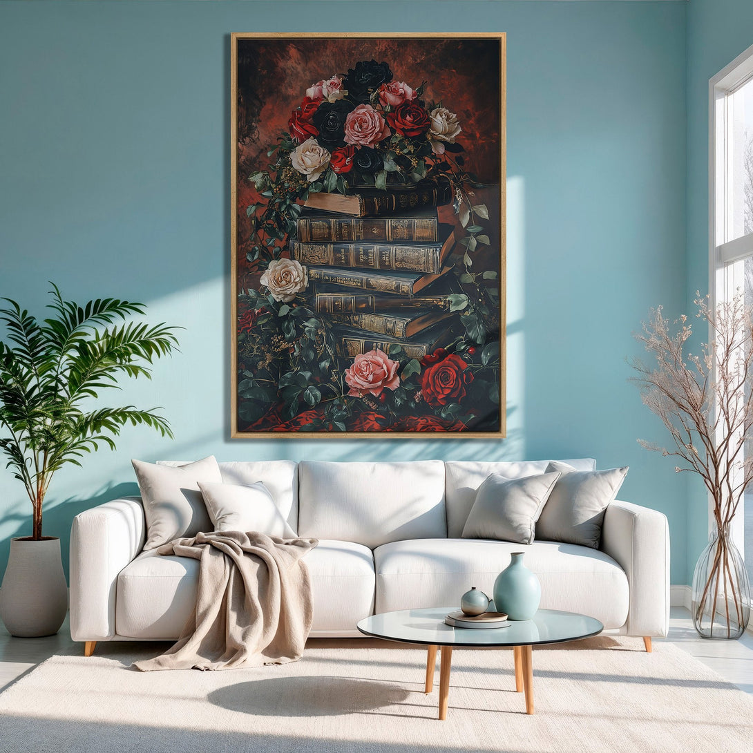 Framed Wall Art featuring a woman with closed eyes, dramatic style, and a dark, gold color palette. Perfect for adding a touch of elegance.