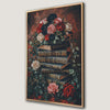 Vintage Books and Roses Canvas Print for Romantic Decor