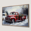 Vintage Christmas Truck Canvas Print Festive Winter Decor