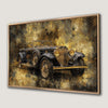 Vintage Classic Car Canvas Print in Gold and Black Decor