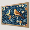 Vintage Floral Birds on Branch Art Poster for Home Decor