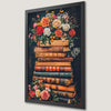 Vintage Floral Book Art Poster for Library Decor