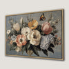 Vintage Floral Botanical Art with Butterfly Canvas Print