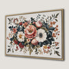 Vintage Floral Botanical Canvas Print with Elegant Framing