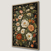 Vintage Floral Botanical Canvas Print with Rustic Frame