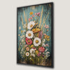 Vintage Floral Canvas Print with Bright Colors and Flowers