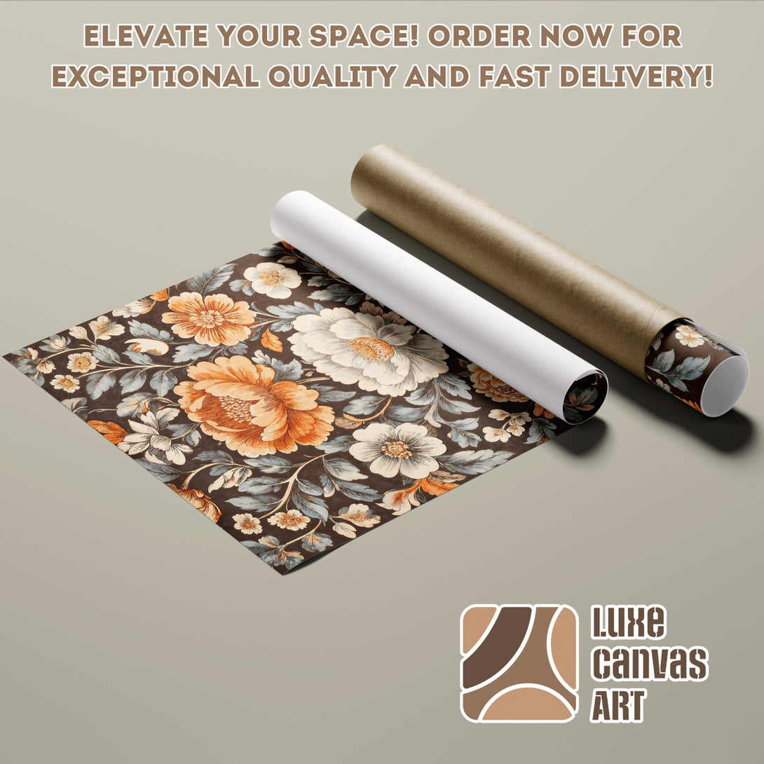 Poster Roll with floral design in warm tones. Elevate your space with this beautiful art piece. Order now!
