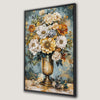 Vintage Flower Bouquet in Gold Vase Framed Canvas Print