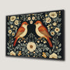 Vintage Flowers and Vibrant Birds Canvas Print