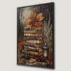 Vintage Gothic Books Canvas Print with Lanterns and Autumn Leaves