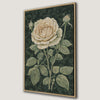 Vintage Lush White Rose Canvas Print Floral Elegance