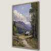 Vintage Mountain Scene Rustic Woodland Cabin Canvas Print