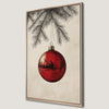 Vintage Red Ornament Christmas Canvas Print Art