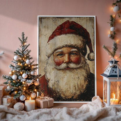 Vintage Santa Claus Canvas Print Festive Wall Art