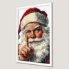 Vintage Santa Claus Shushing Art Poster for Holiday Decor