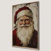 Vintage Santa Portrait Canvas Print Rustic Xmas Decor